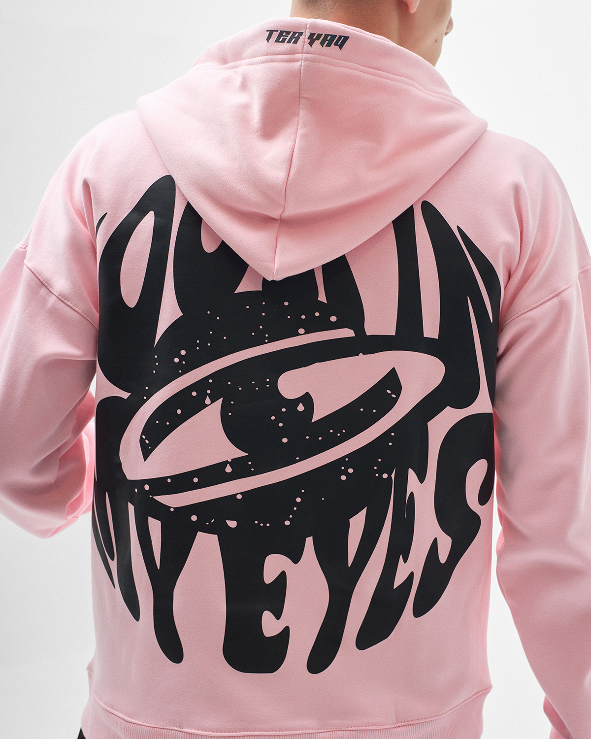 Look in my eyes zip up oversized hoodie - صورة 3