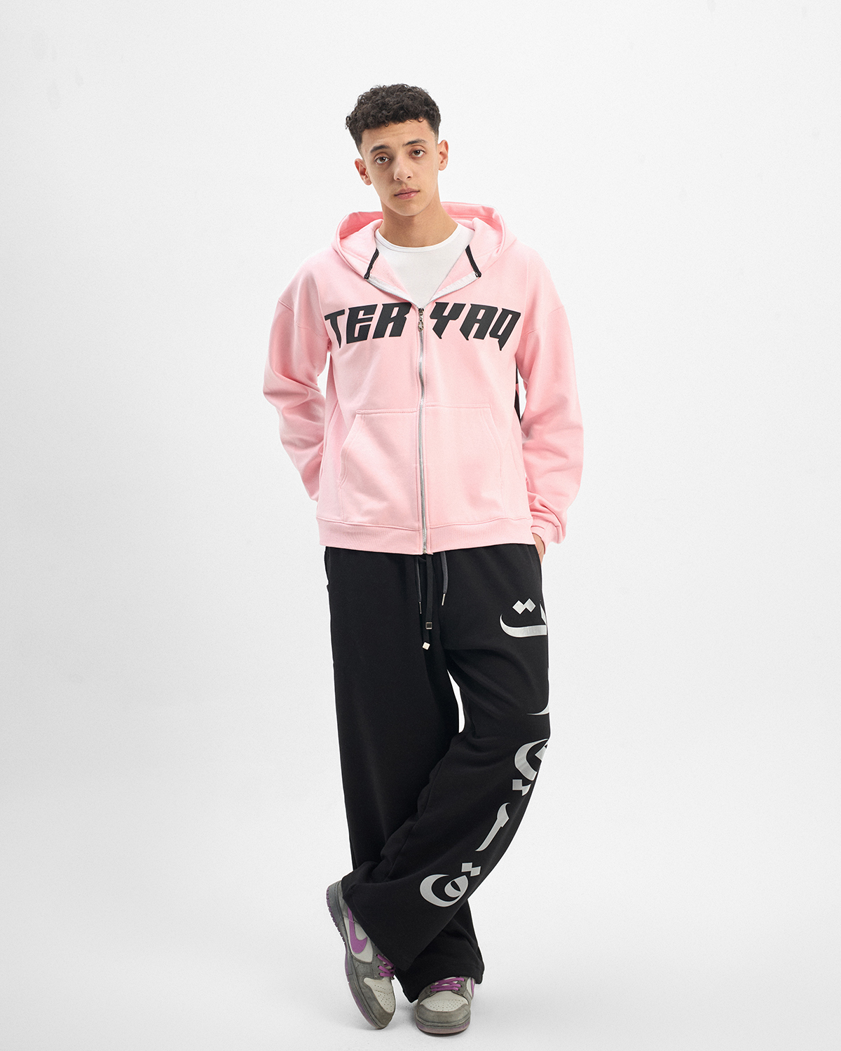 Look in my eyes zip up oversized hoodie - صورة 5